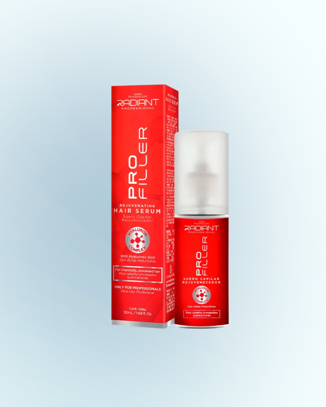Radiant Pro Filler Rejuventing Hair Serum Rojo Frasco 50 ML